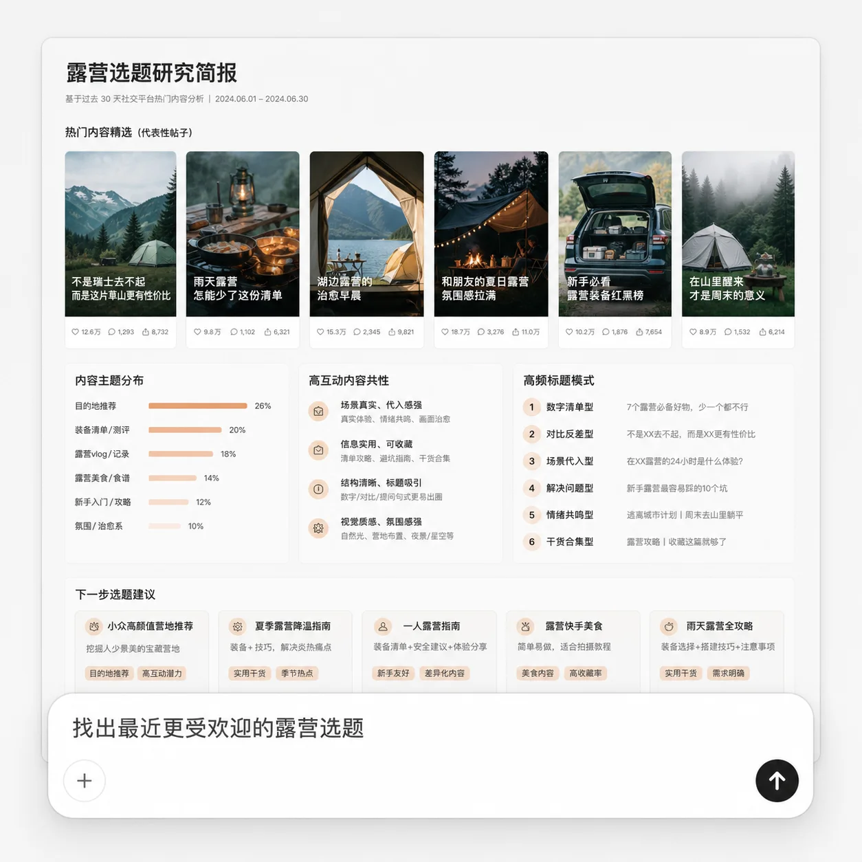 HiSocial 爆款与选题任务的结果预览